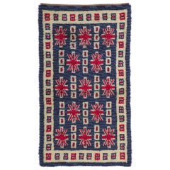 Vintage Finnish Rya Ryijy Rug with Union Jack Motifs and Cool Britannia Style