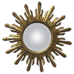1960s Hollywood Regency Era Giltwood Italian Sunburst Mirror
