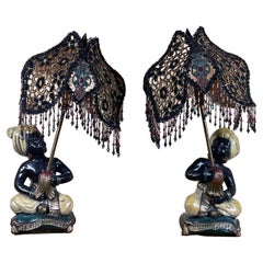 Pair of Vintage Blackamoor Table Lamps