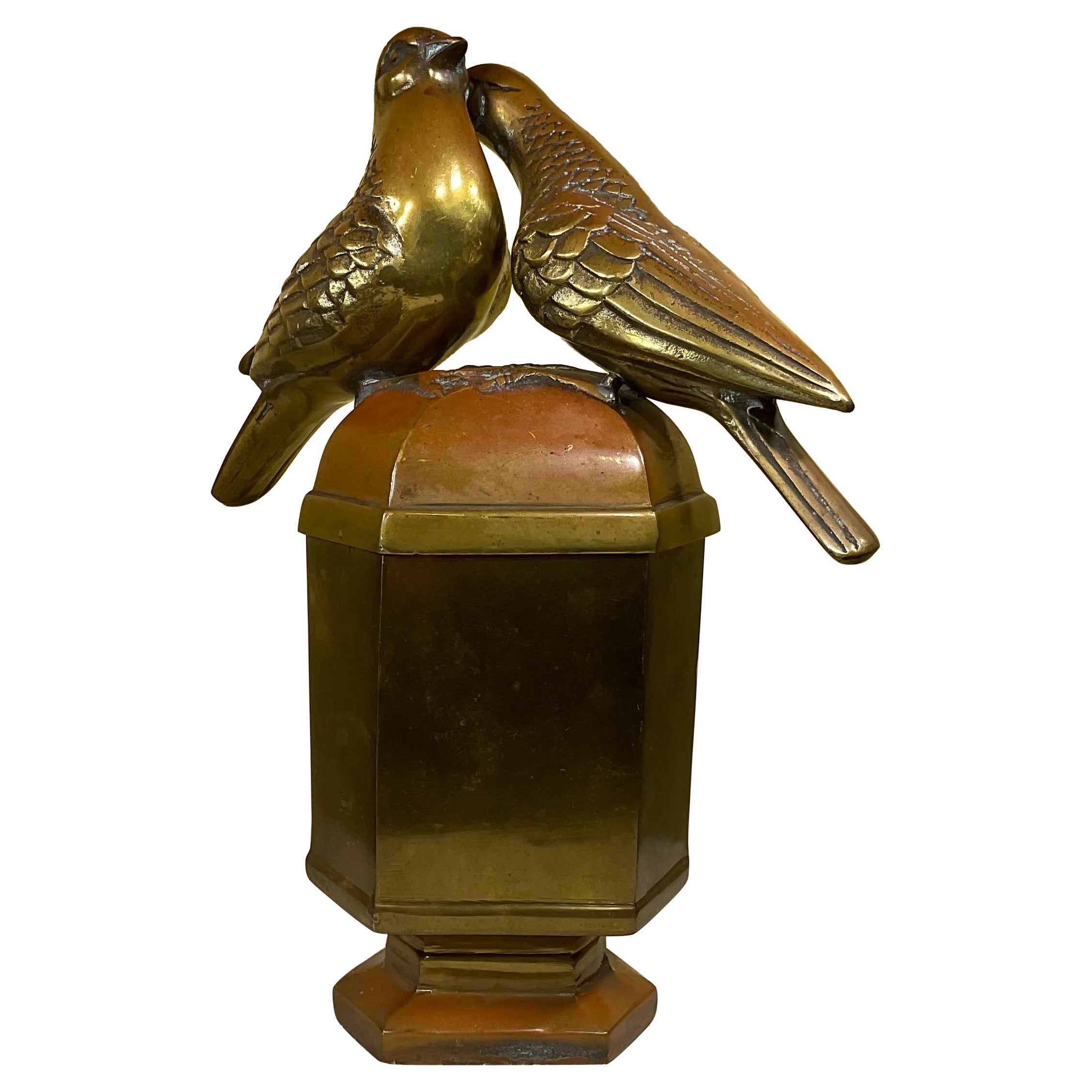 Funky Antique Bronze Jewlry Box  For Sale