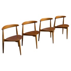 Set of 4 Dining Chairs by Wegner Model FH4103 for Fritz Hansen, 1950s