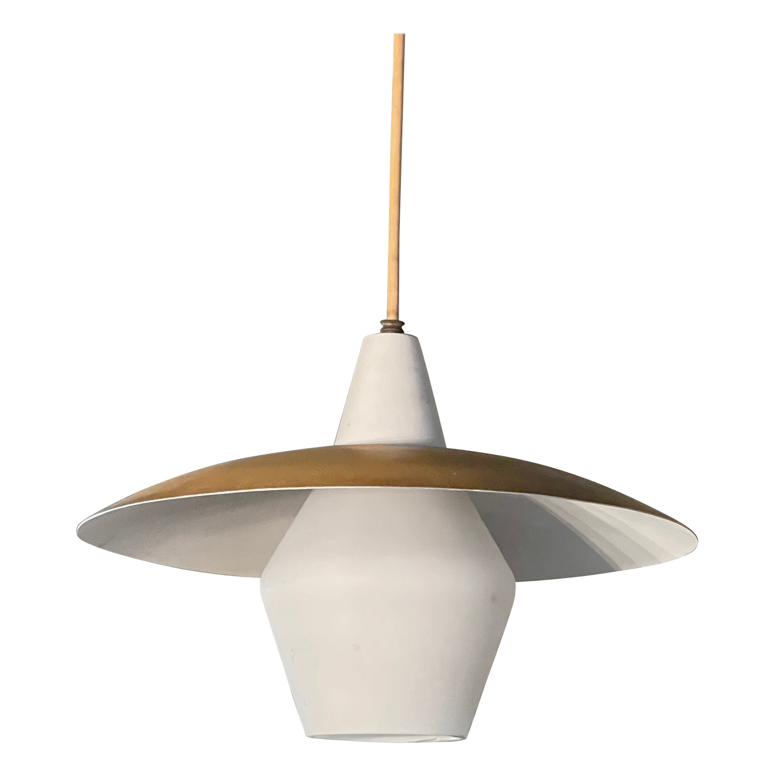 Mid Century Modern Intersecting Disc Pendant Light For Sale