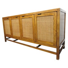 Cane Front Long Cabinet