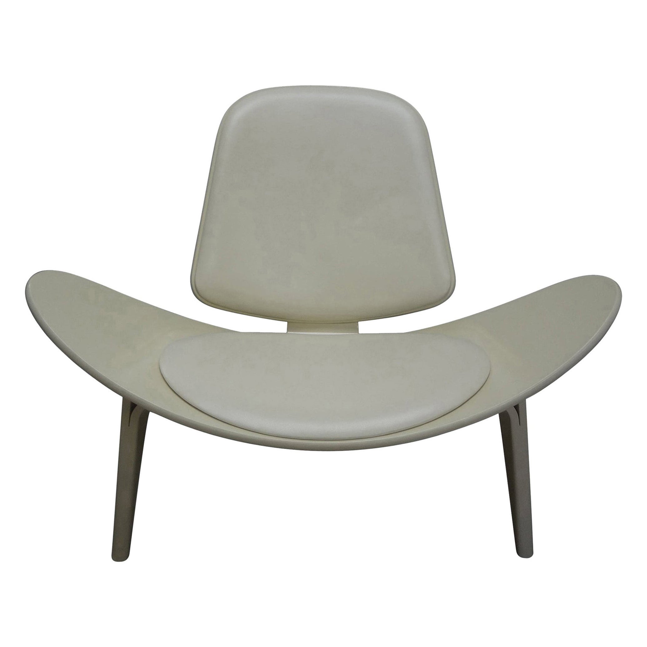 Iconic 20th Century Hans Wegner Lacquer and Leather Shell Chair For Sale
