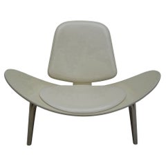 Iconic 20th Century Hans Wegner Lacquer and Leather Shell Chair