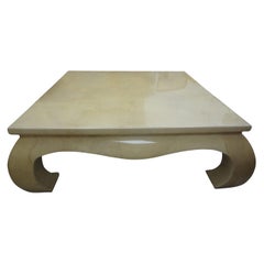 Hollywood Regency Ming Style Parchment Lacquer Coffee Table