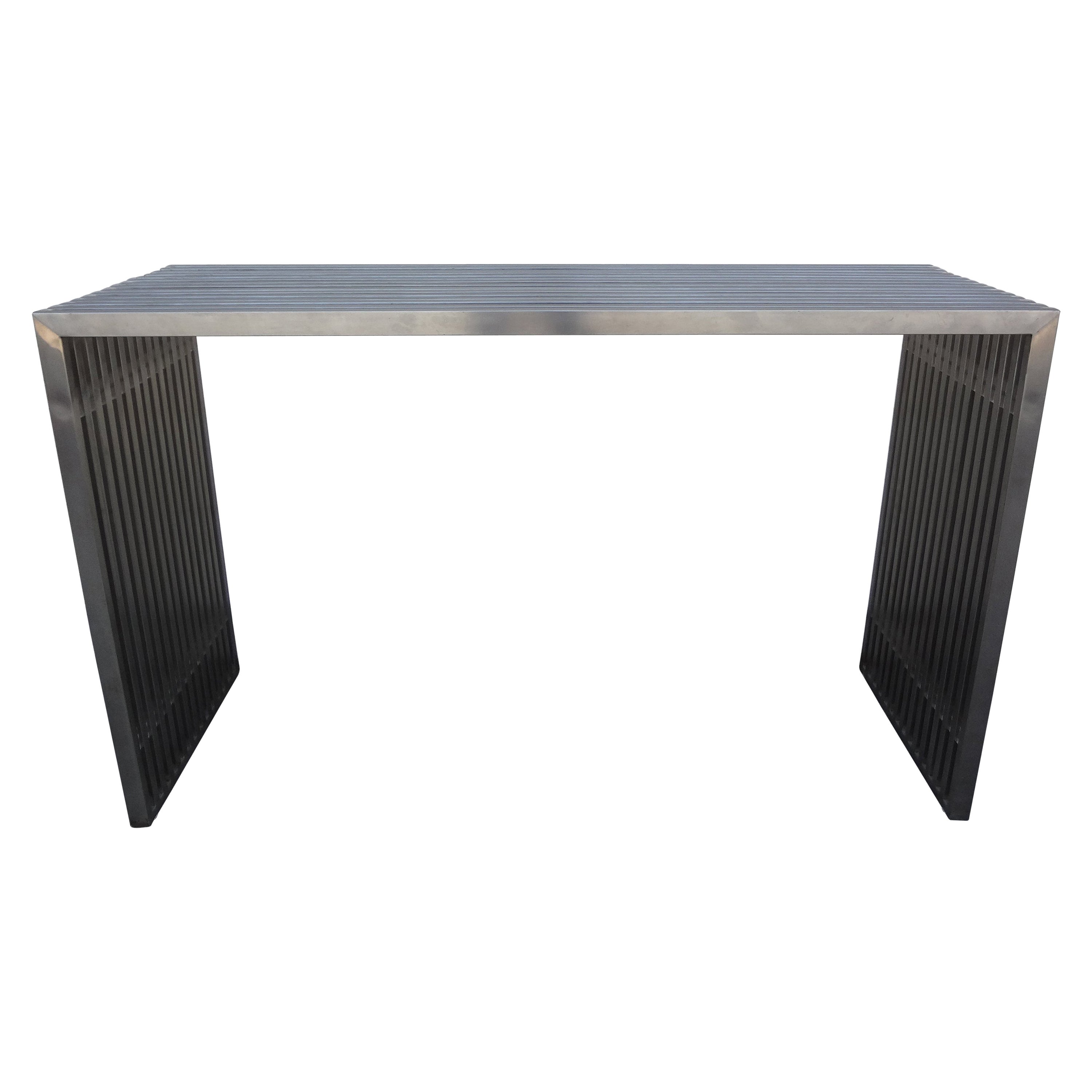 Mid-Century Stainless Steel and Acrylic Console Table