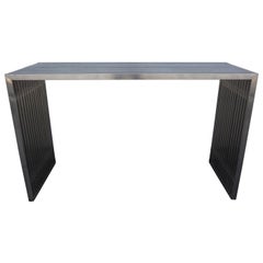 Used Midcentury Stainless Steel and Acrylic Console Table