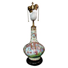 Famille Rose Export Porcelain Water Bottle Lamp Early 19th Century