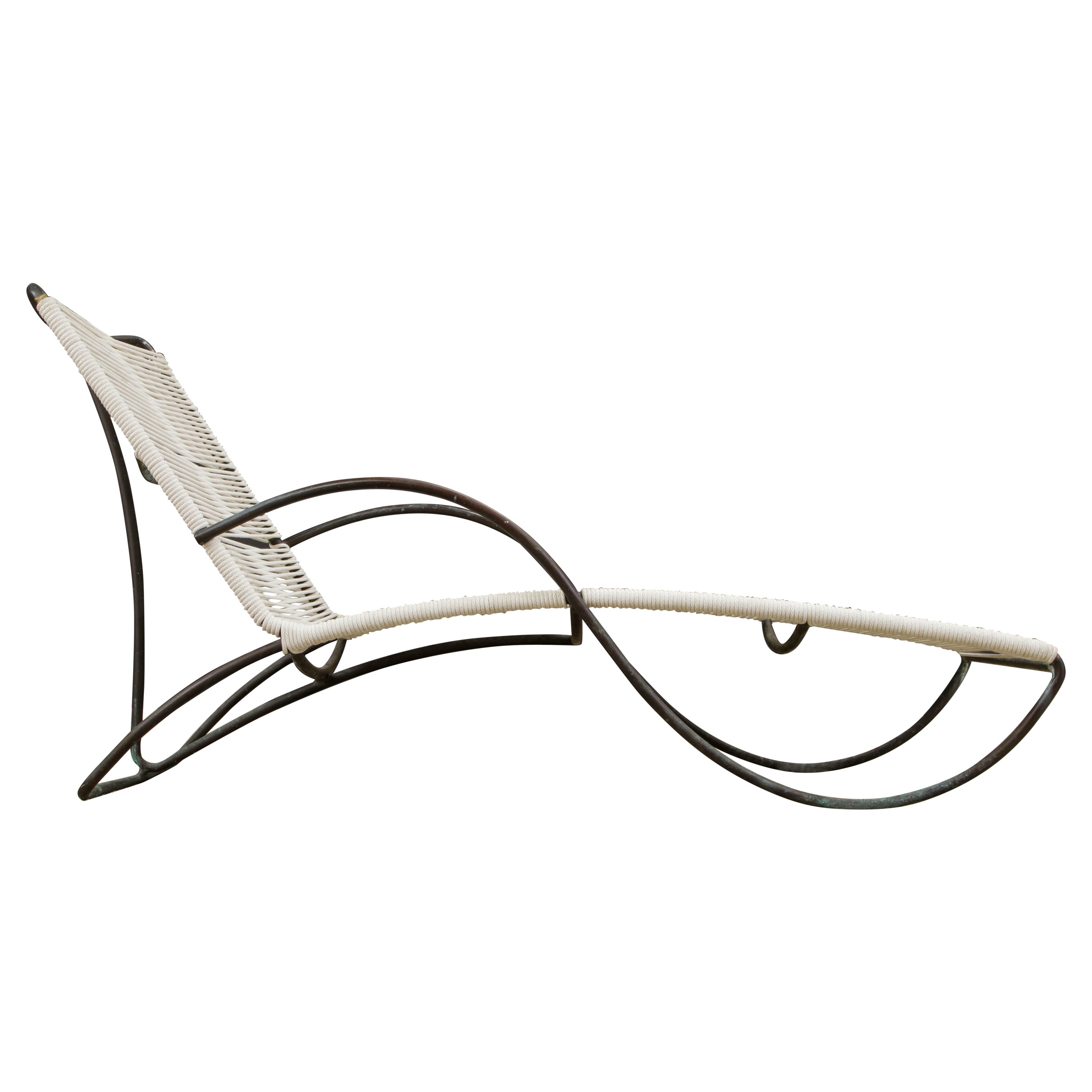 Bronze 'S Chaise' by Walter Lamb for Brown Jordan, c 1970s, Signed For Sale