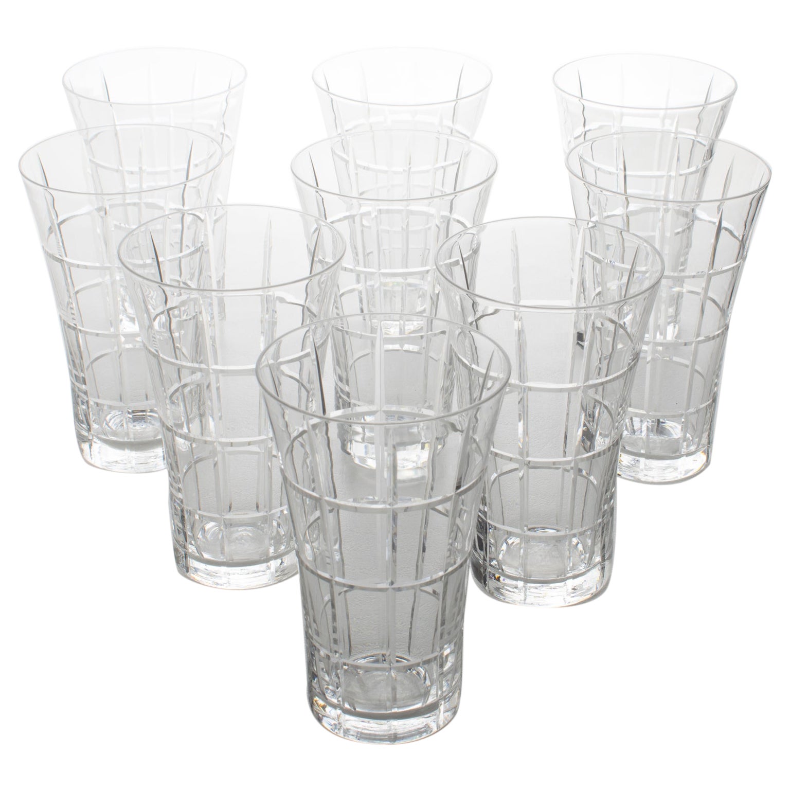 Daum Nancy Crystal Tumbler Glass Barware Set, 9 Pieces