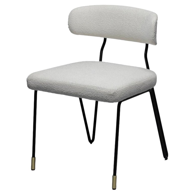 Modern Dining Chair with Metal Base For Sale