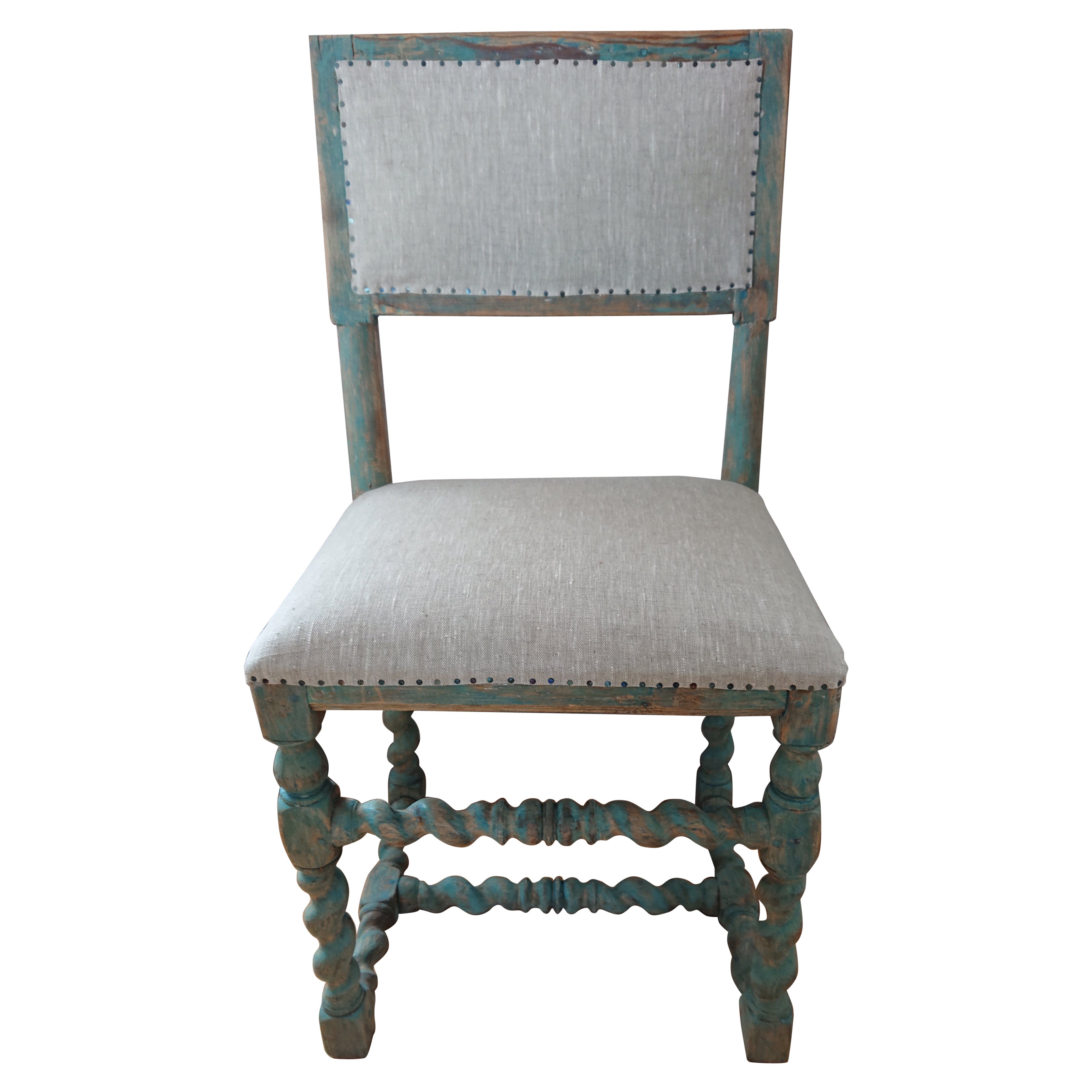 18th Century Swedish Antiques Baroque Chair with Original Paint 