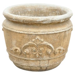 Retro Italian Mediterranean Style Cast Stone Cement Garden Planter Pot