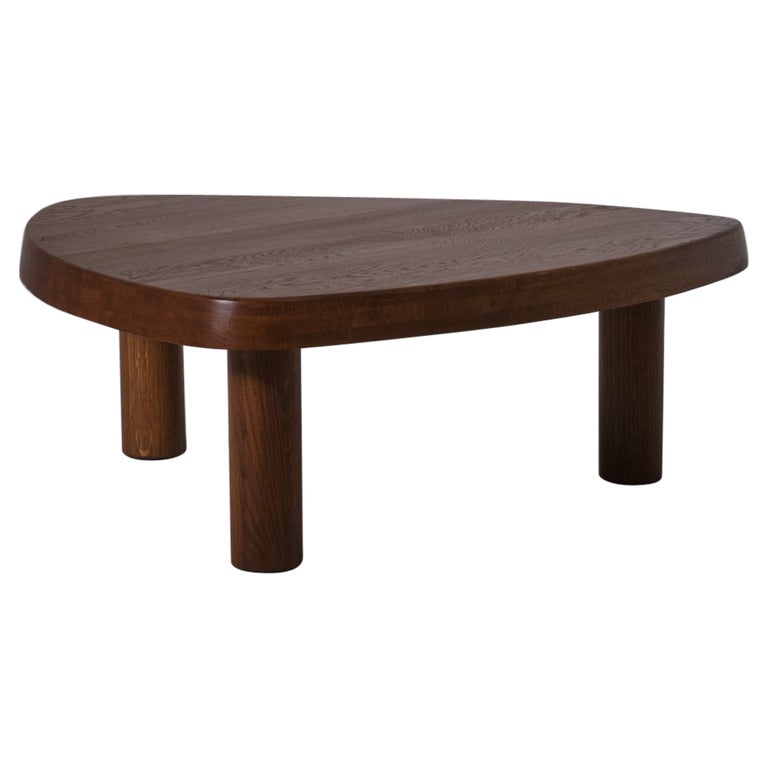 Large Oak Plectrum Shaped Coffee Table, 1970s at 1stDibs