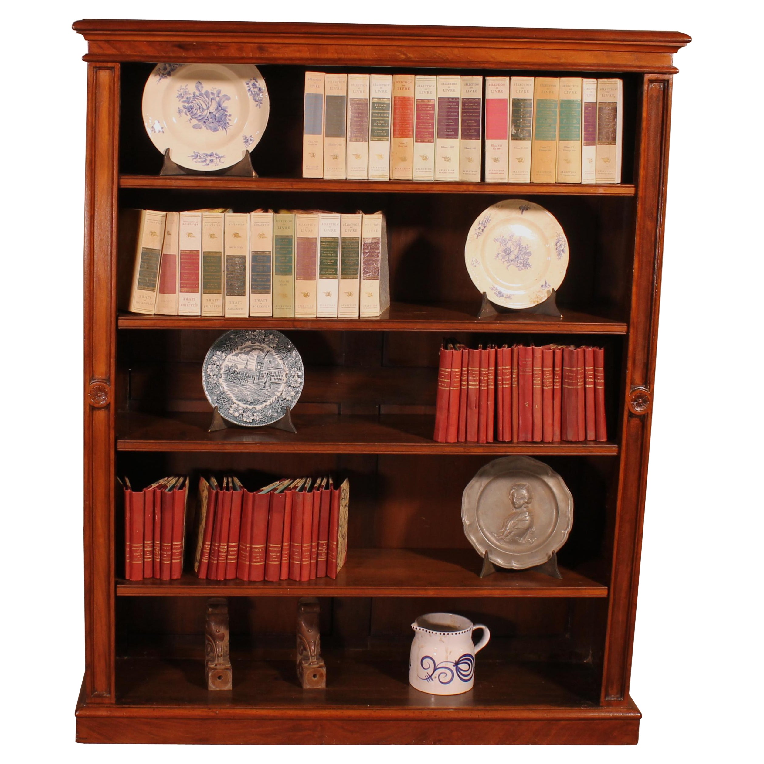 Open Bookcase in Walnut 19 ° Century-England For Sale