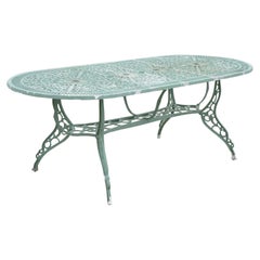 Large Cast Aluminum Leafy Scroll Garden Patio Dining Table