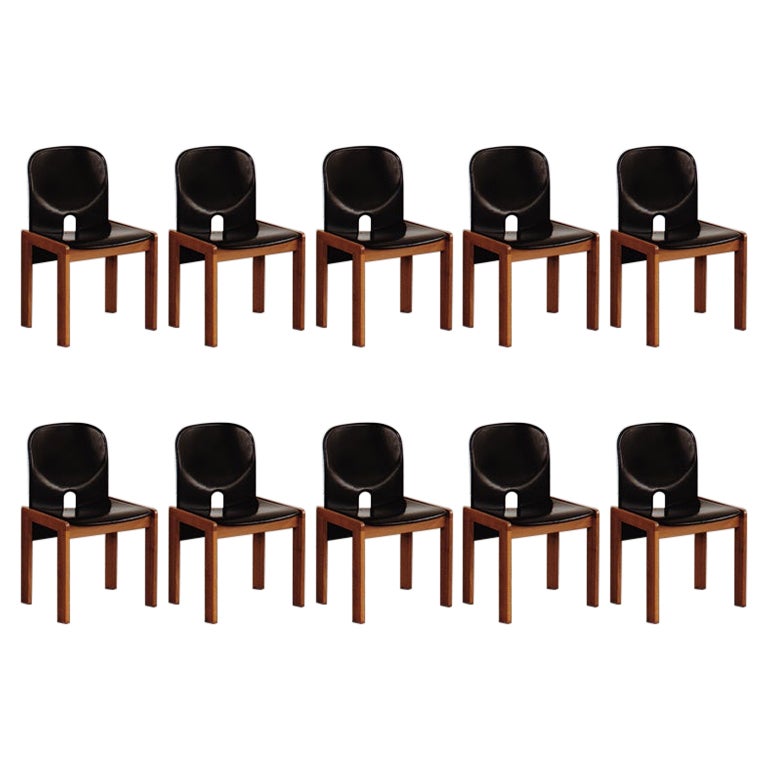 Afra & Tobia Scarpa "121" Dining Chairs for Cassina, 1965, Set of 10
