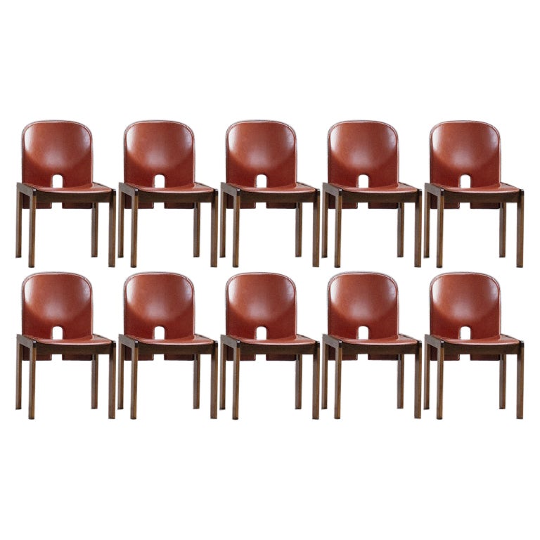 Afra & Tobia Scarpa "121" Dining Chairs for Cassina, 1965, Set of 10 For Sale