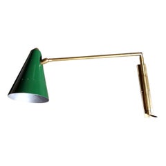 Stilnovo Style Space Age Italian Vintage Brass Wall Lamp