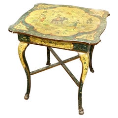 19th Century Italian Chinoiserie Painted Side Table