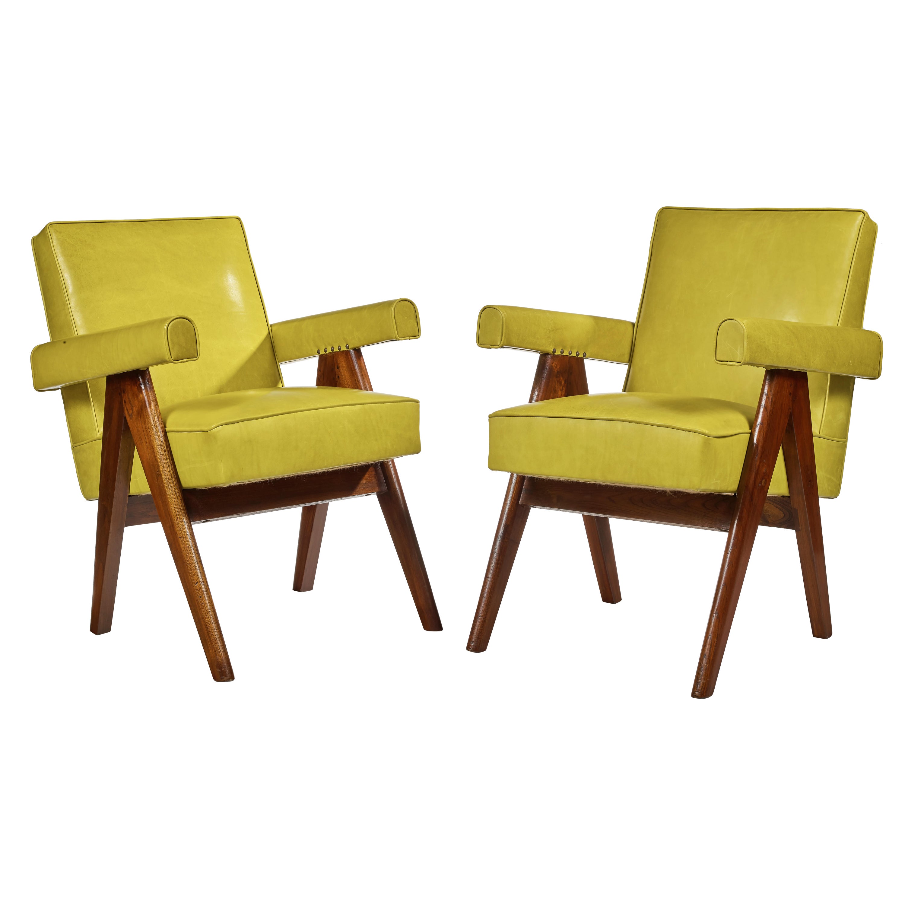 Pierre Jeanneret, PJ-SI-30-D, Committee Armchairs, A Pair, Chandigarh, C. 1955