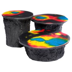 Psychedelic Trio Model Side Tables by Gio Minelli for Superego Editions, Italy