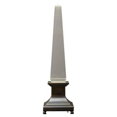 Lucite and Brass Obelisk Table Lamp by Sandro Petti for Maison Jansen