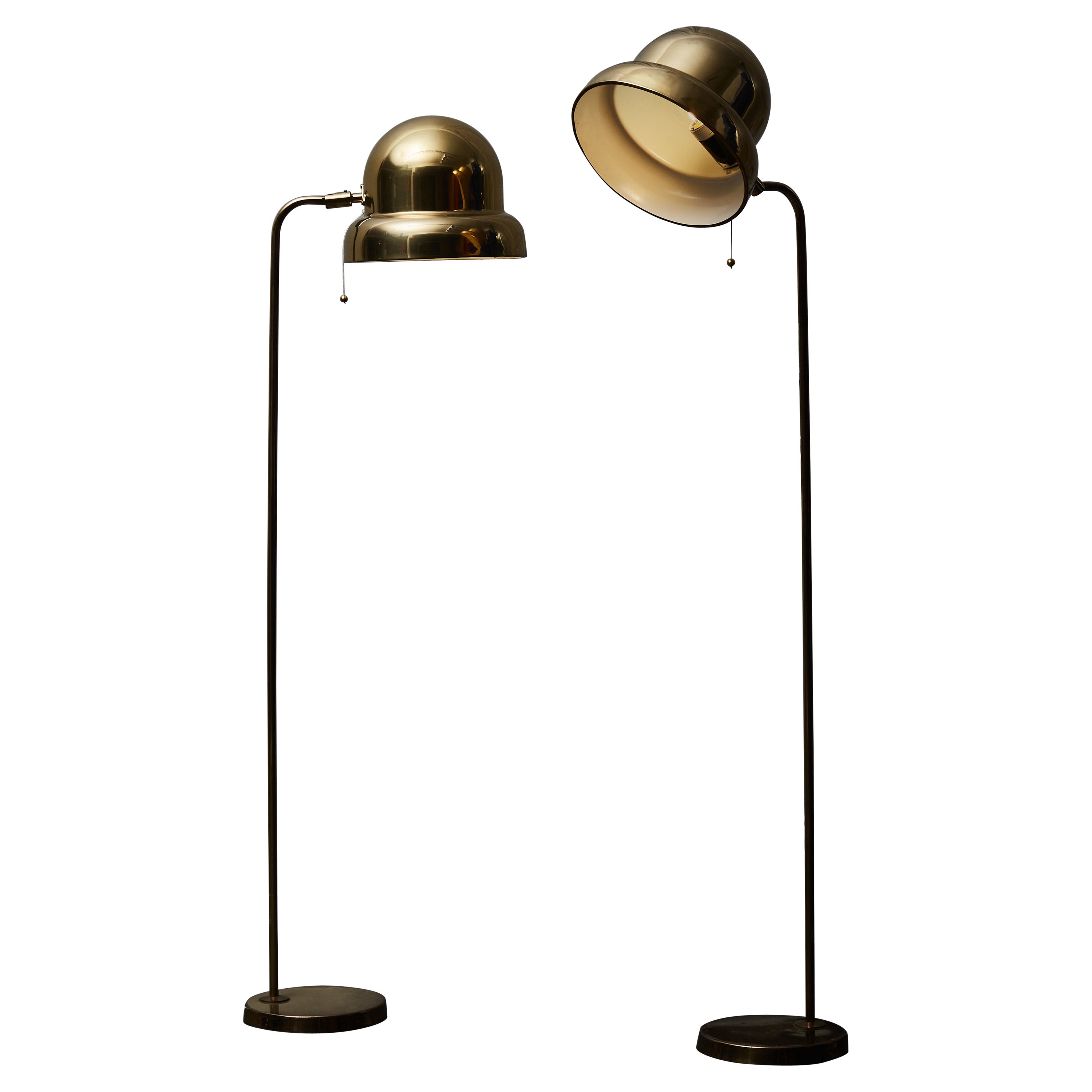 Pair of Bergboms G-120m Brass Floor Lamps