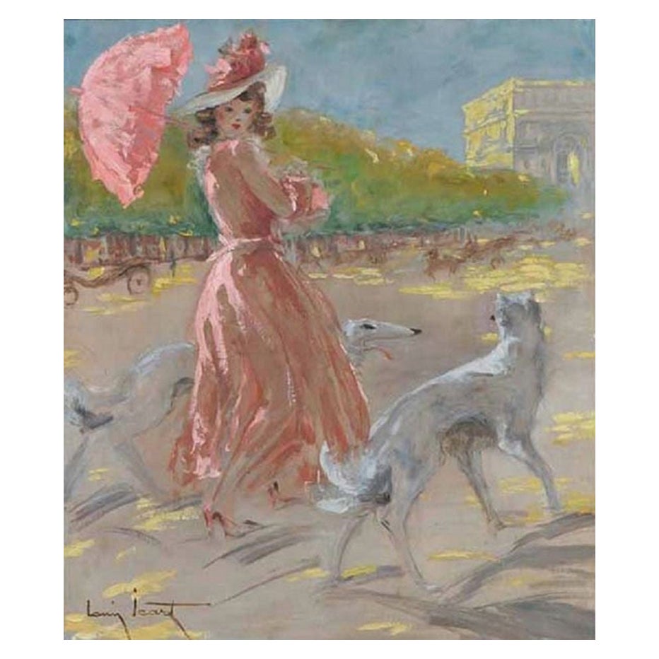 Louis Icart Oil Painting "Champs Elysees"