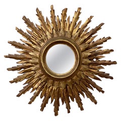 French Gilt Starburst or Sunburst Mirror (Diameter 24 1/2)