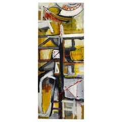 Peinture abstraite multicolore de Yamil O. Cardenas à l'acrylique sur toile title Carol