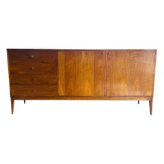 Retro Mid-Century Modern Paul McCobb Style Walnut Triple Dresser