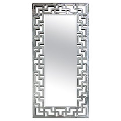 Used Large Wall or Full-Length Floor Mirror with Beveled Articulated Frame 