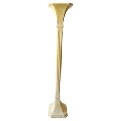 Art Deco Plaster Torchiere Floor Lamp