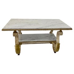 Gilbert Poillerat 1940's Wrought Iron Gilded Coffee Table