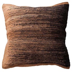 Handwoven Llama Wool Throw Pillow in Chocolate from Argentina, in Stock