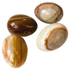 Set of 4 Vintage Alabaster Stone Eggs