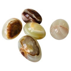 Set of 5 Vintage Alabaster Stone Eggs
