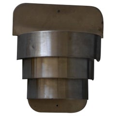 Single Tiered Art Deco Brass Stainless Steel Sconce