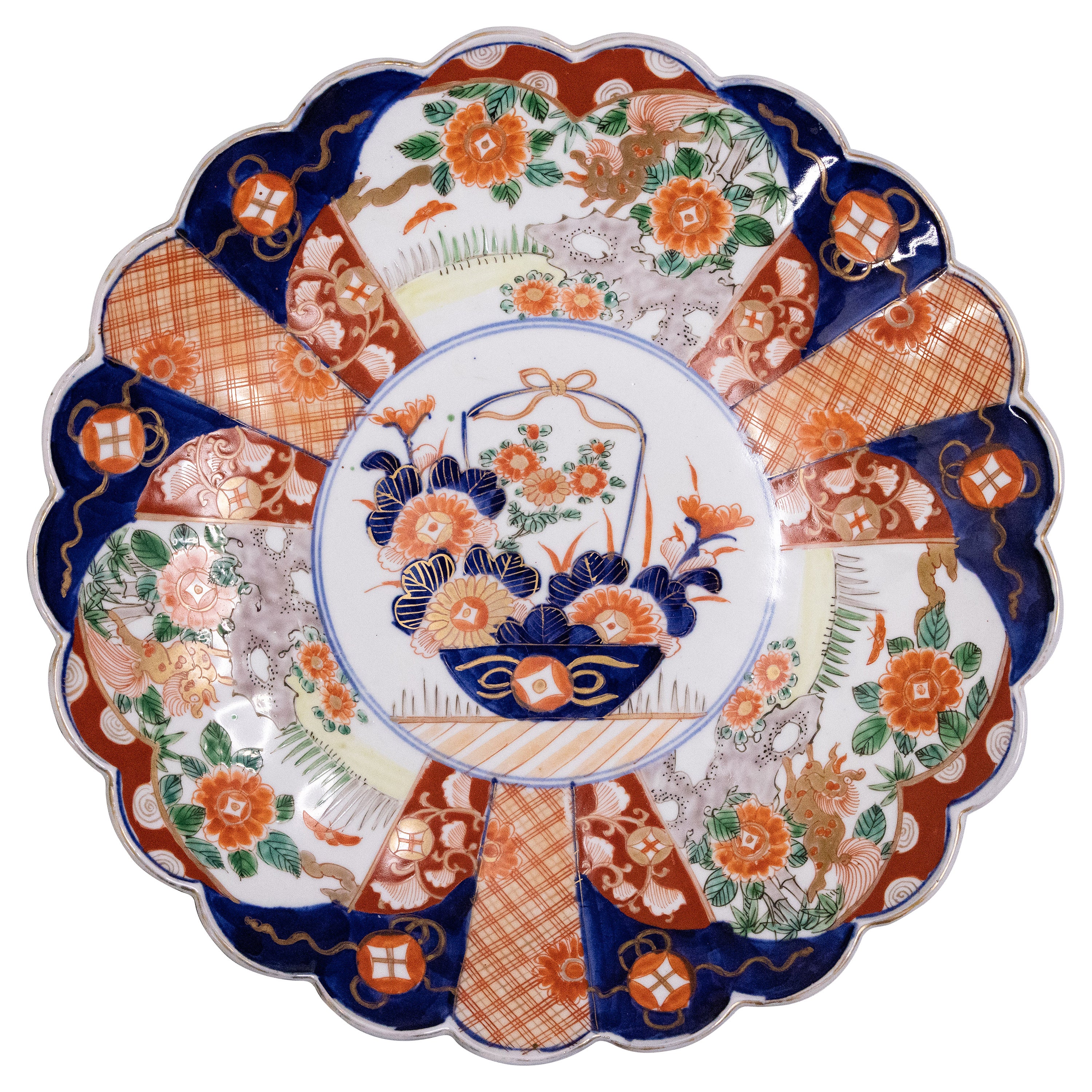 19th Century Japanese Imari Scalloped Charger Plate