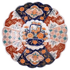 Antique 19th Century Japanese Imari Scalloped Charger Plate
