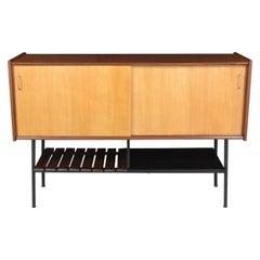 Vintage French Buffet: René-Jean Caillette Style in Mahogany & White Oak