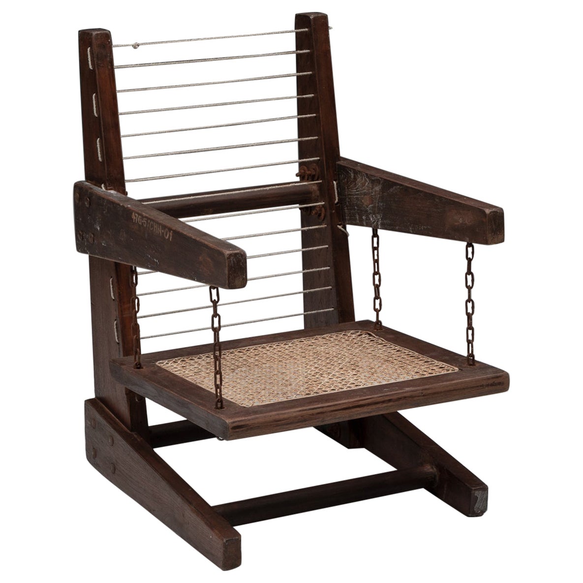 Pierre Jeanneret Demountable PJ-010615 Hanging Armchair, Chandigarh, 1953