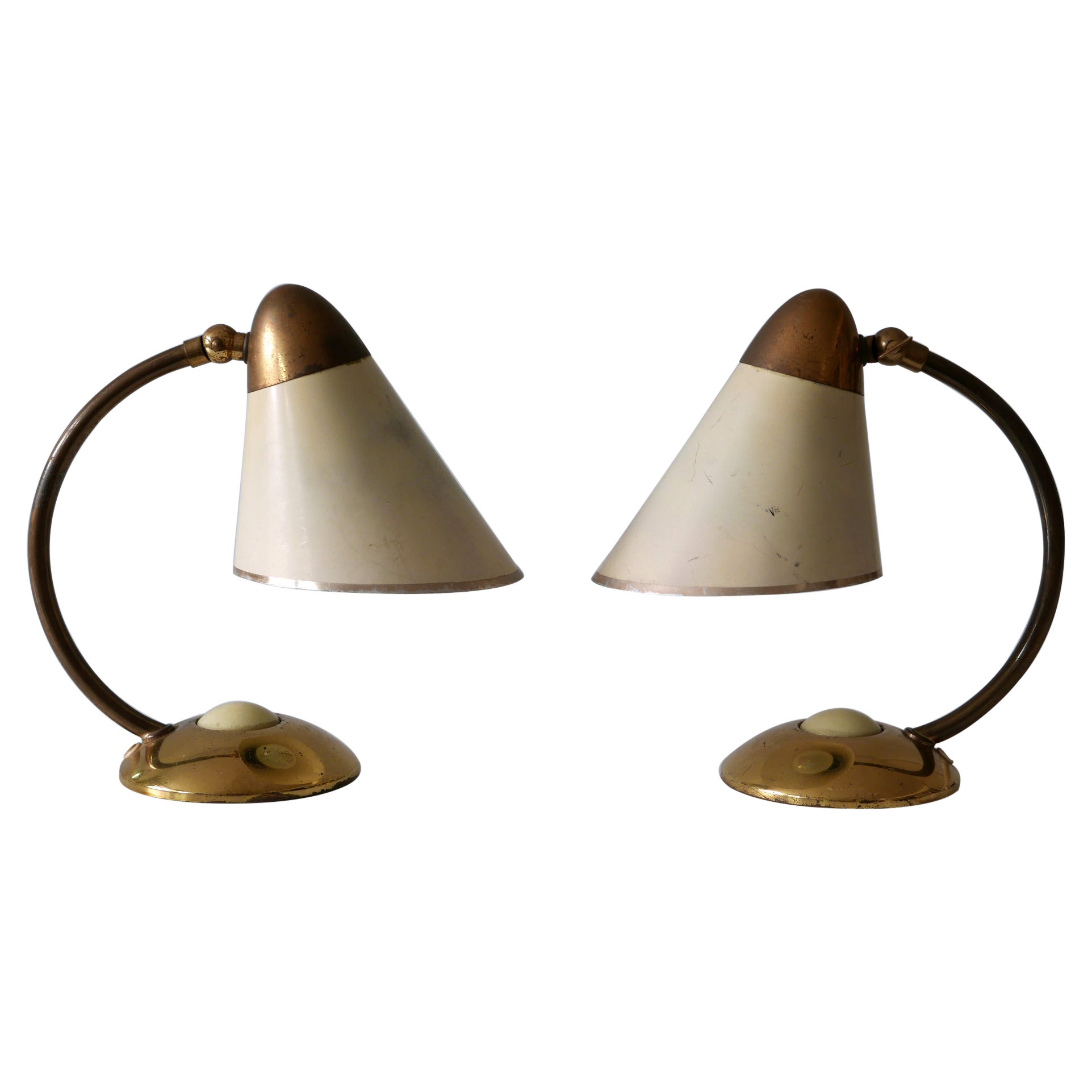 Set of Two Mid-Century Modern Bedside Table Lamps or Wall Lights Germany 1950s