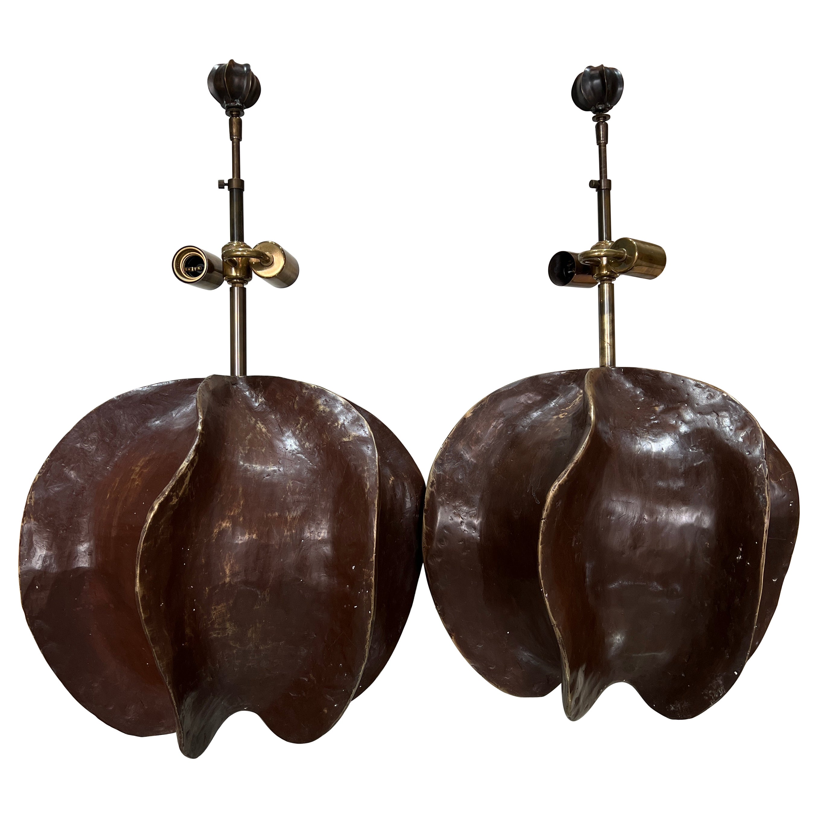 Pair of Bronze Lamps circa 1970