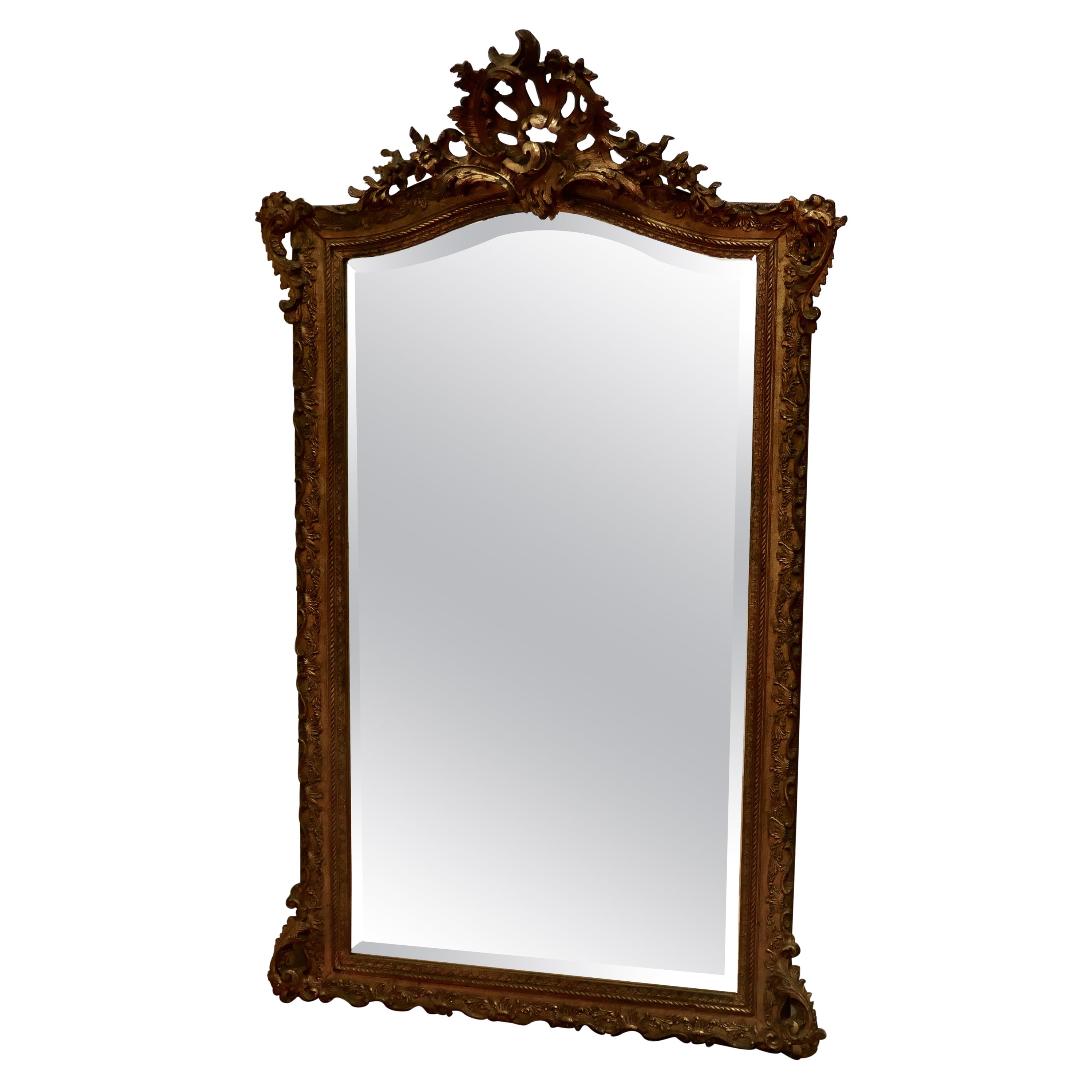 Large 19th Century French Gilt Wall Mirror For Sale