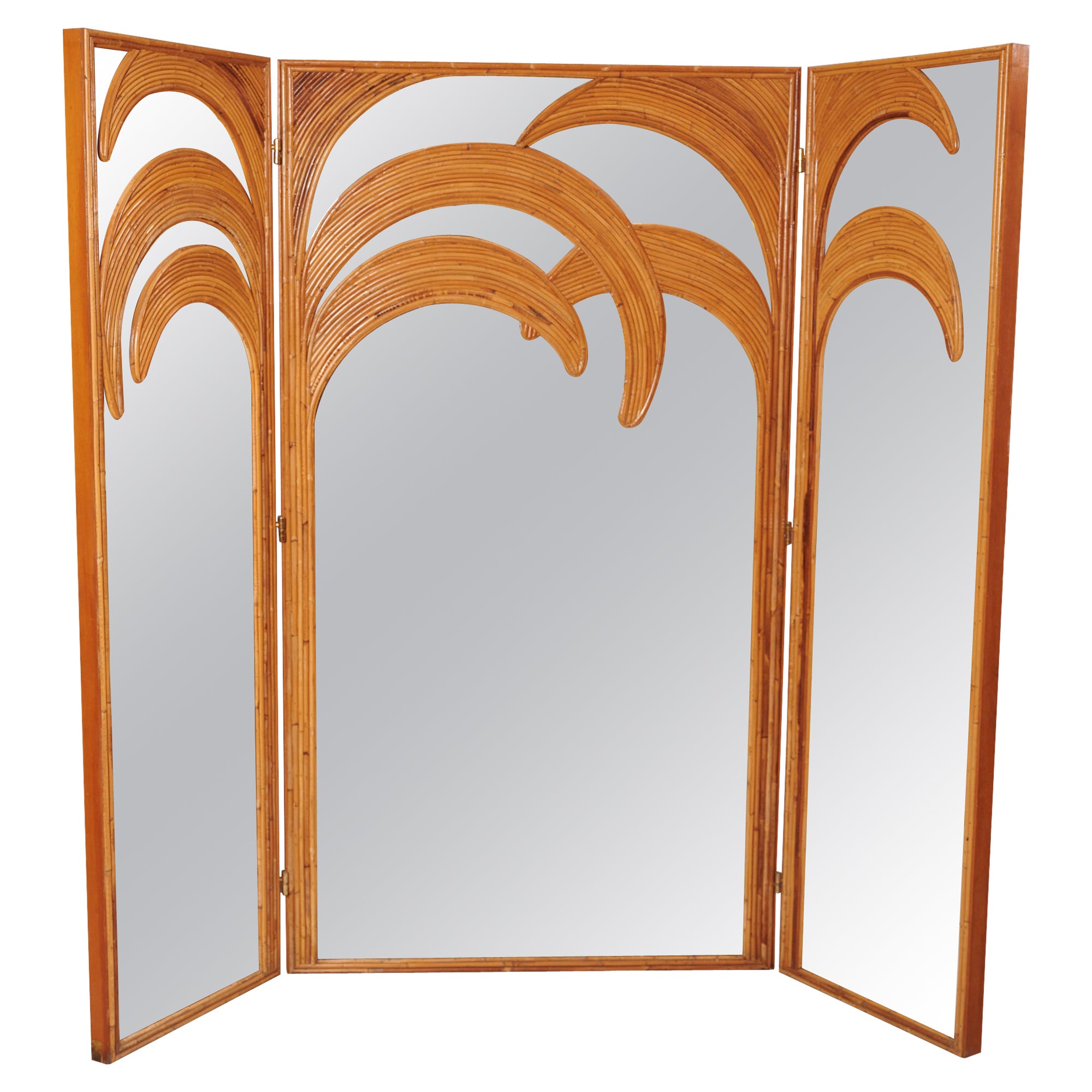 Vivai del Sud Mirrored Screen with Bamboo Palm Trees, C1970