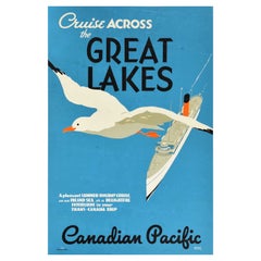 Original Used Travel Advertising Poster Cruise Across The Great Lakes Canada
