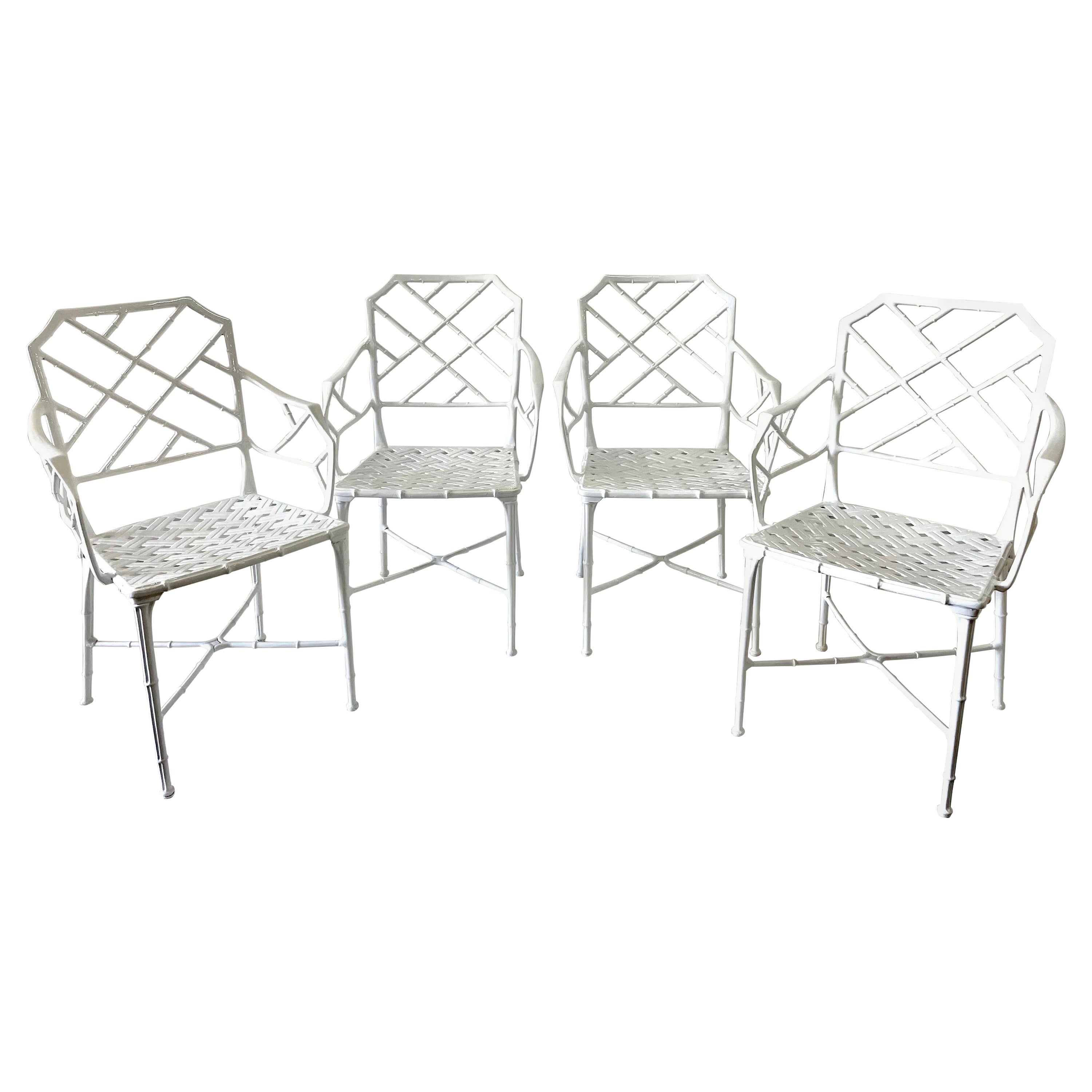 Brown Jordan Set of Four '4' Hall Bradley "Calcutta" Armchairs For Sale